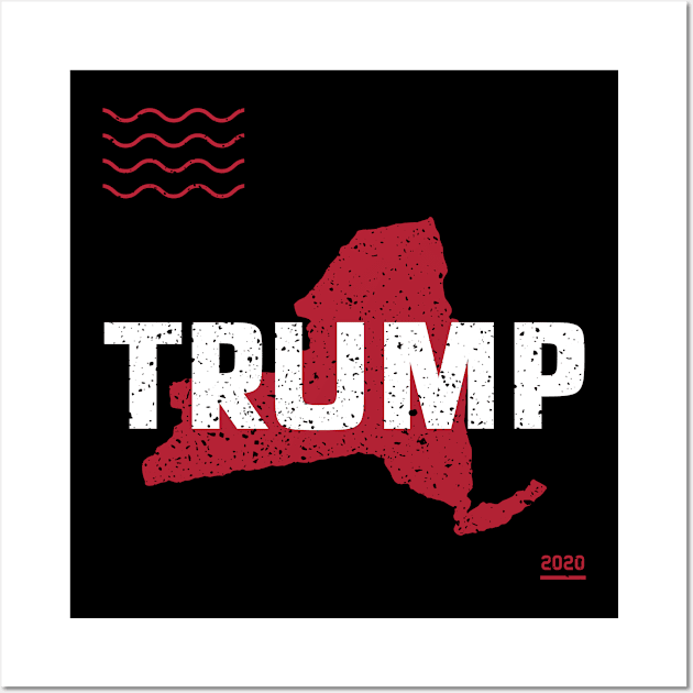 Trump New York 2020 - Red Wave, Red State Wall Art by Family Heritage Gifts